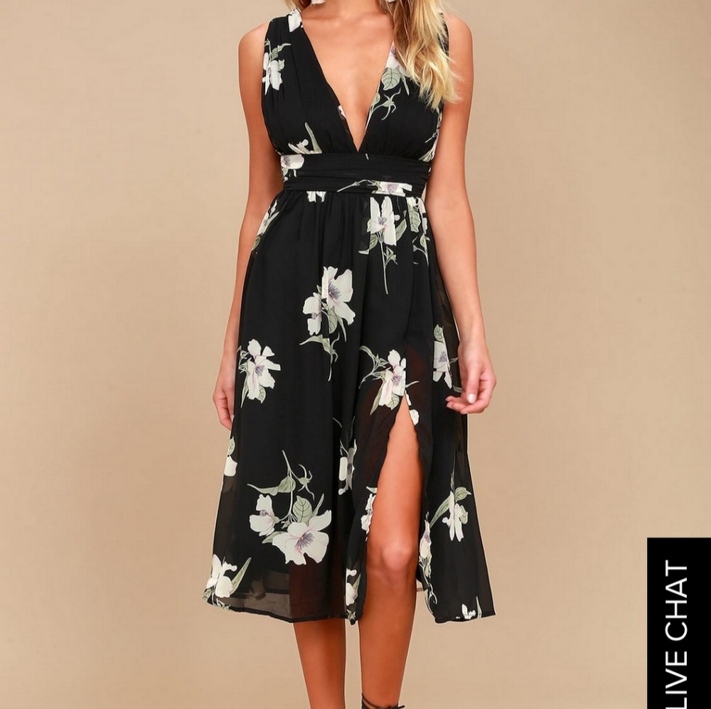 Black floral dress